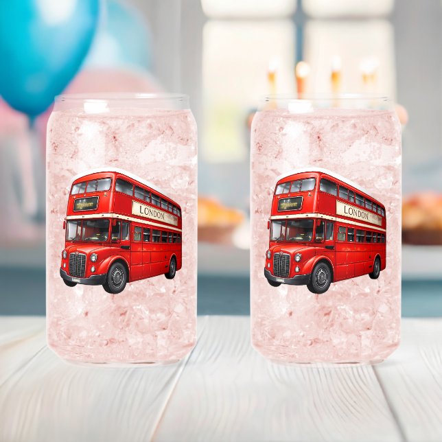 London double-decker bus can glass (Insitu (Baby Shower))