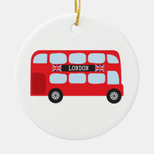 London double-decker bus ceramic tree decoration