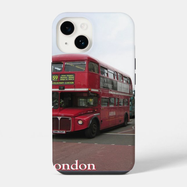 London Double-decker Bus Customised iPhone Case (Back)