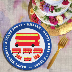 London Double Decker Bus, Kids party / British Paper Plate