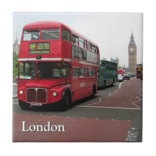 London Double-decker Bus Personalised Tile