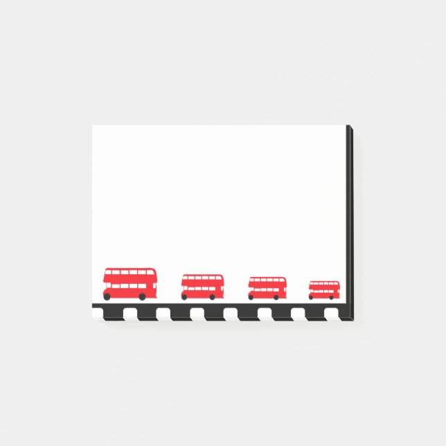 London Double Decker Bus, Red drawing (office) Post-it Notes (Front)