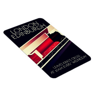 London Edinburgh Locomotive vintage style poster Magnet