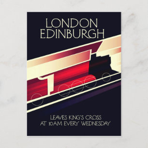 London Edinburgh Locomotive vintage style poster Postcard