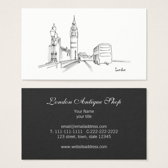 London Elegant Classic Simple Sketch Sophisticated Business Card
