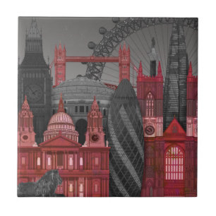 London Elevations by Night - Red Ceramic Tile