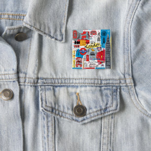 London, England 15 Cm Square Badge