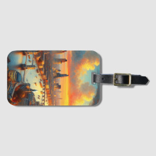 London England Art in style of Edouard Leon Cortes Luggage Tag
