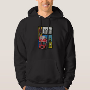 London England Big Ben Double Decker Queens Guard  Hoodie
