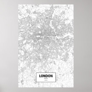 London, England (black on white) Poster