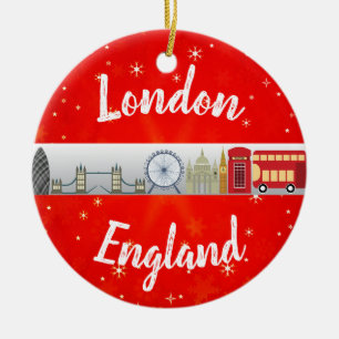London England British Landmarks Ceramic Ornament