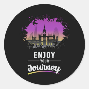London England City Cityscape Skyline Funny Gift Classic Round Sticker