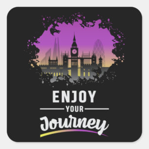London England City Cityscape Skyline Funny Gift Square Sticker