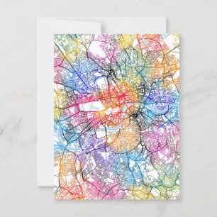 London England City Map Postcard