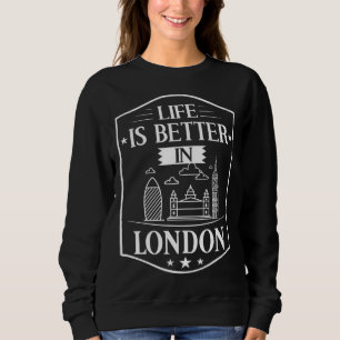 London England City Skyline Map Travel Sweatshirt