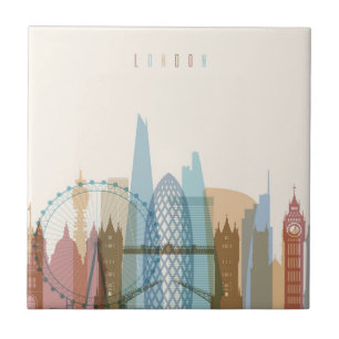 London, England City Skyline Tile