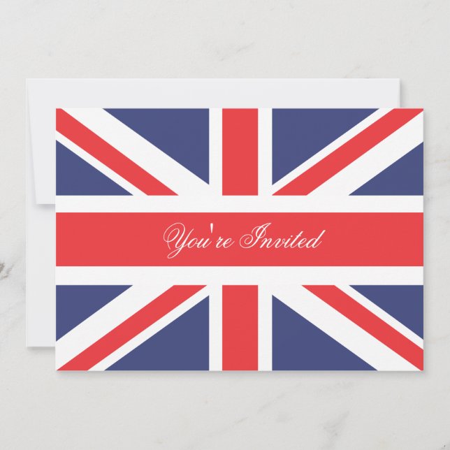 London England Corgi with Crown Party Invitation (Front)