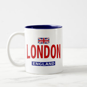 London England flag and phrase Two-Tone Coffee Mug