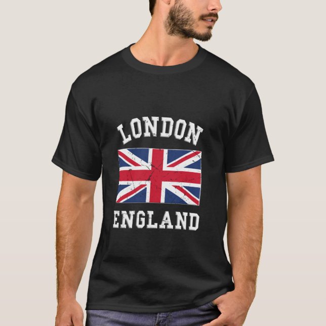 London England Flag Souvenir Tourist For Men Women T-Shirt (Front)