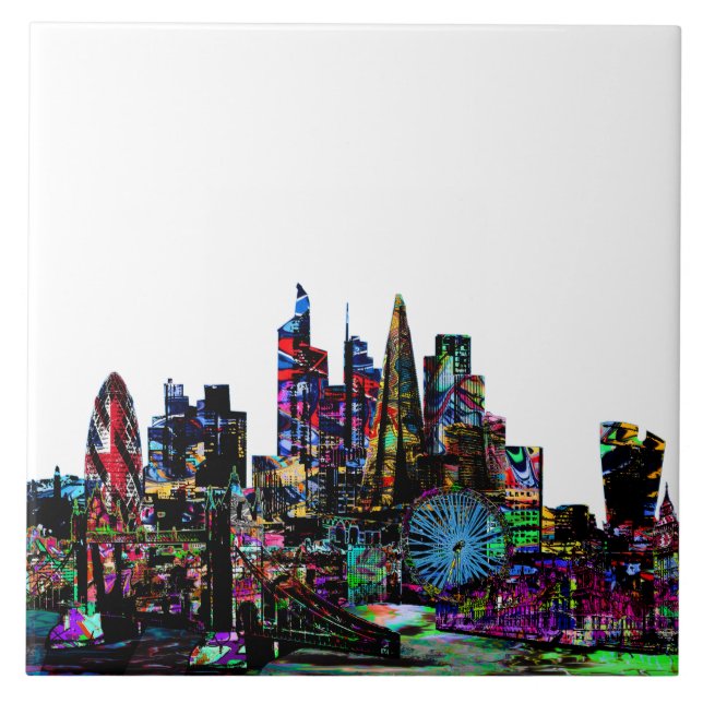 London, England in graffiti Ceramic Tile (Front)