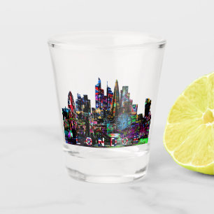 London, England in graffiti  Shot Glass