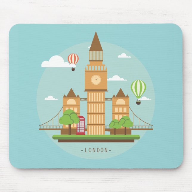 London England Landmarks Mouse Pad (Front)