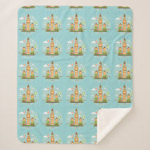 London England Landmarks Sherpa Throw Blanket