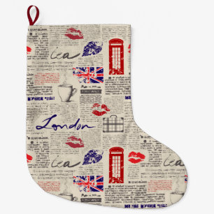 London, England Large Christmas Stocking
