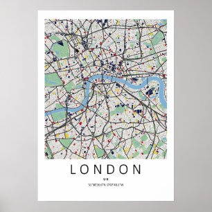 London England Map Poster Clean Map Art