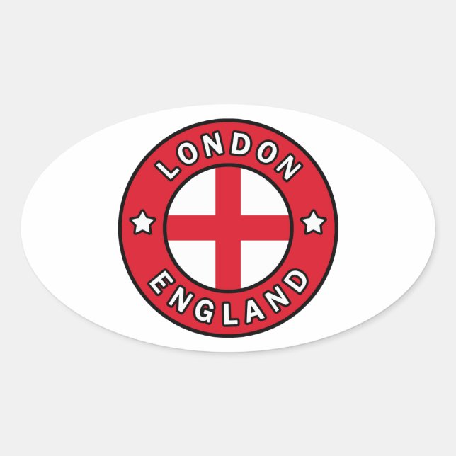 London England Oval Sticker (Front)