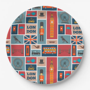 London, England Paper Plate