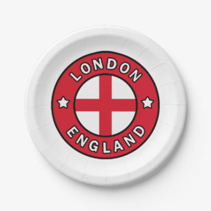 London England Paper Plate