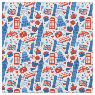 London England Pattern Fabric