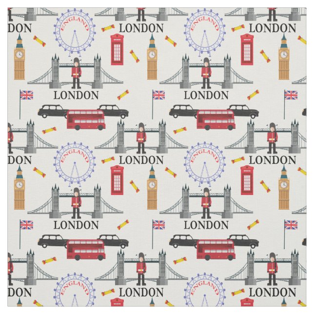 London England Queens Guard English Pattern Fabric (Swatch)