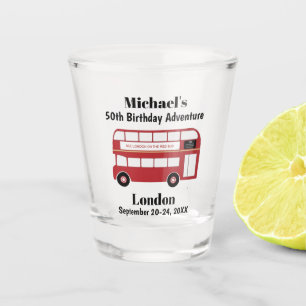 London England Red Bus Birthday Trip Party Favour Shot Glass