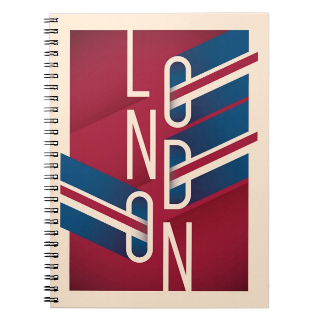 London, England | Retro Illustrated Typography Notebook (Front)