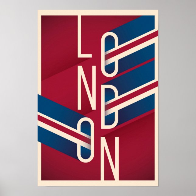 London, England | Retro Illustrated Typography Poster (Front)