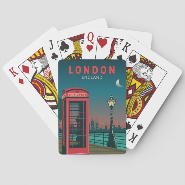London England Retro Travel Art Vintage Playing Cards (Back)