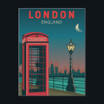 London England Retro Travel Art Vintage Postcard<br><div class="desc">London vector art design. London,  the capital of England and the United Kingdom,  is a 21st-century city with history stretching back to Roman times.</div>