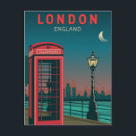 London England Retro Travel Art Vintage Postcard<br><div class="desc">London vector art design. London,  the capital of England and the United Kingdom,  is a 21st-century city with history stretching back to Roman times.</div>