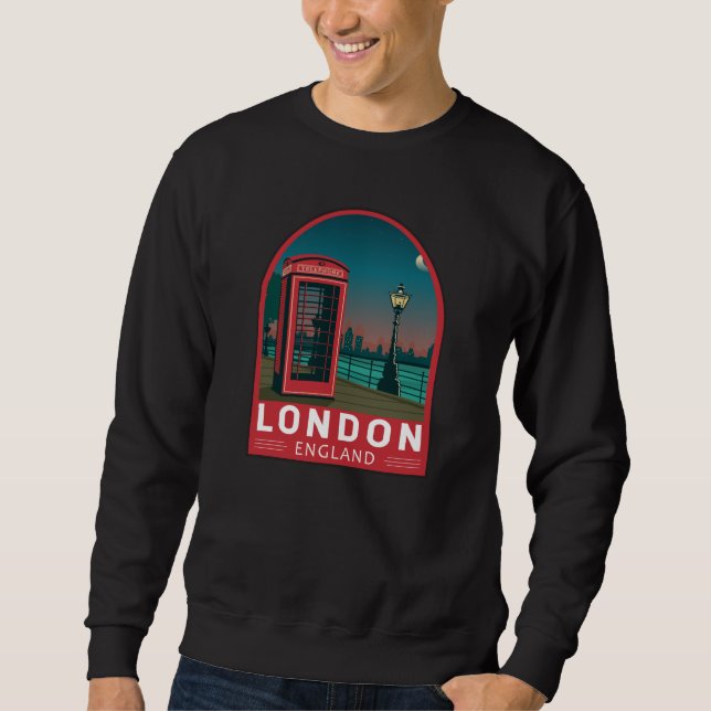 London England Retro Travel Art Vintage Sweatshirt (Front)