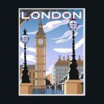 London England Retro Travel Art Vintage welcome Postcard<br><div class="desc">vintage,  retro,  travel,  modern,  watercolor,  classic,  London England,  England,  London postcards, </div>