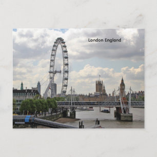 London England Skyline, Big Ben, London Eye,Thames Postcard