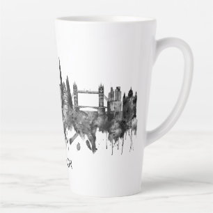 London England Skyline BW Latte Mug