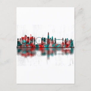 London England Skyline Invitation Postcard