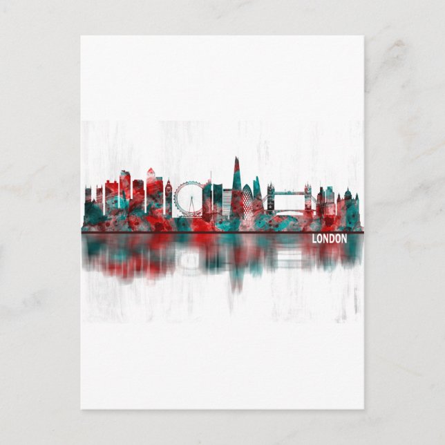 London England Skyline Invitation Postcard (Front)