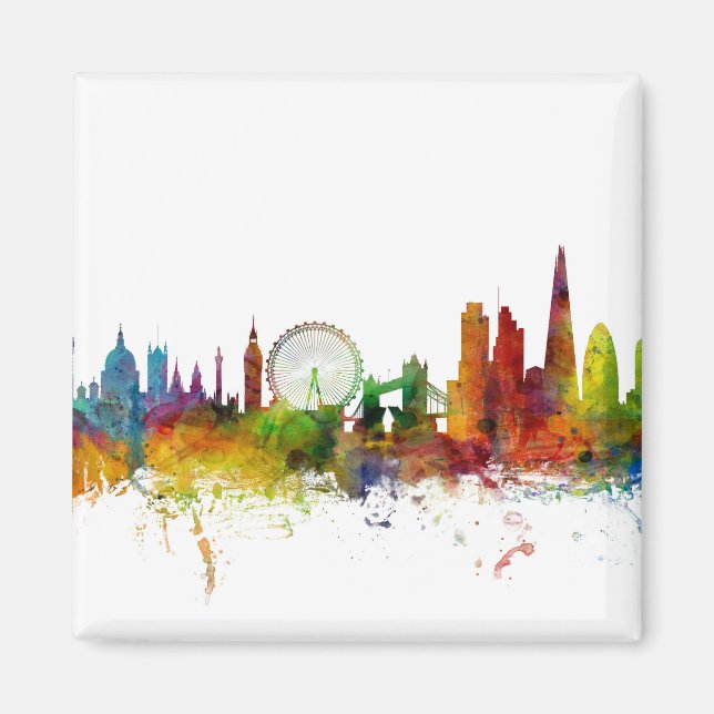 London England Skyline Magnet (Front)