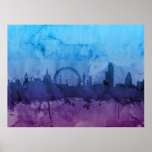 London England Skyline Poster