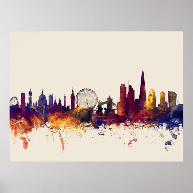London England Skyline Poster (Front)