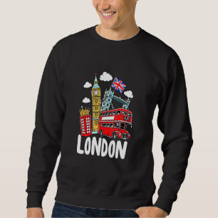 London England Souvenir Iconic Landmarks UK Travel Sweatshirt